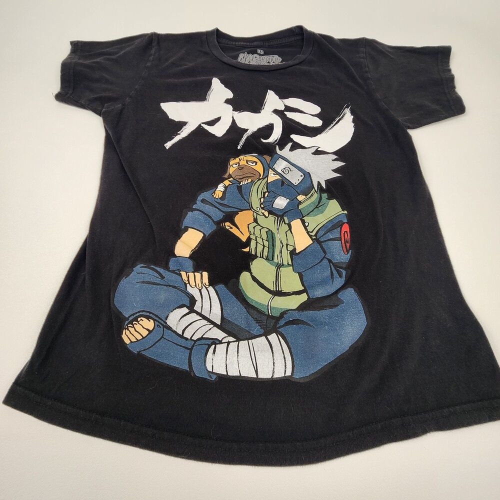 Naruto Shippuden Kakashi Graphic T Shirt Black Anime Manga XS Hot Topic